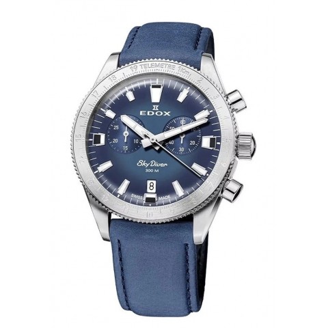 Чоловічий годинник EDOX 10116 3 BUIDN Skydiver Chrono Set Limited Edition