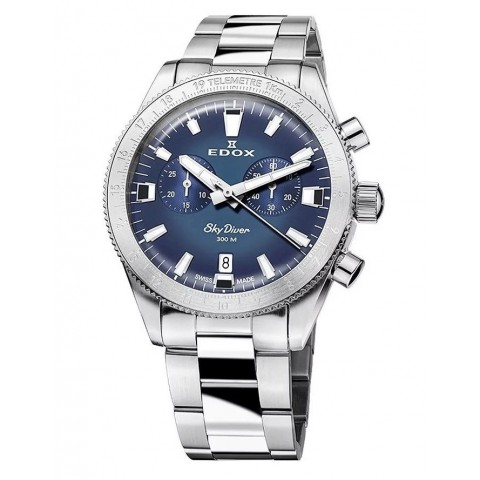 Чоловічий годинник EDOX 10116 3 BUIDN Skydiver Chrono Set Limited Edition