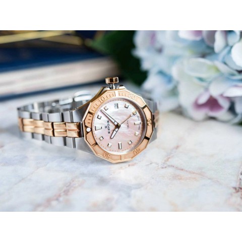 Жіночий годинник EDOX 53020 357RM ROR Delfin The Original Diver Date Lady