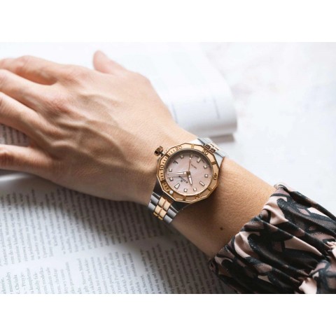 Жіночий годинник EDOX 53020 357RM ROR Delfin The Original Diver Date Lady
