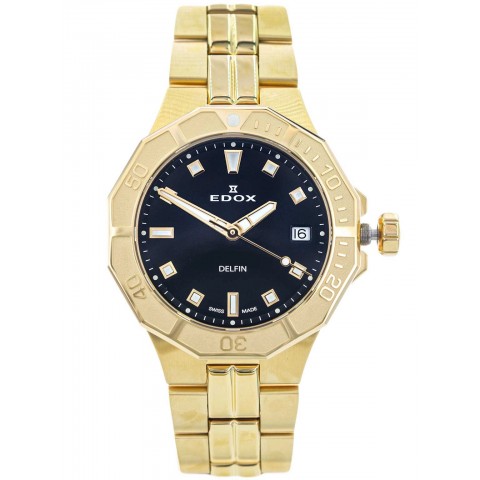 Жіночий годинник EDOX 53020 37JM NID Delfin The Original Diver Date Lady