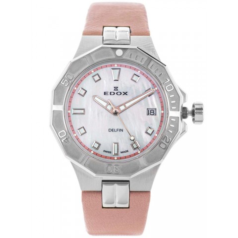 Жіночий годинник EDOX 53020 3C NARN Delfin The Original Diver Date Lady