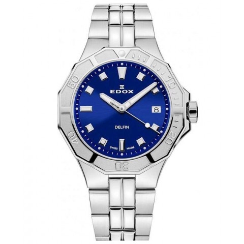 Жіночий годинник EDOX 53020 3M BUN Delfin Diver Lady