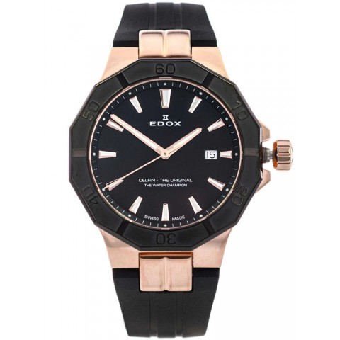 Чоловічий годинник EDOX 53021 37RNCA NIR  Delfin The Original Date