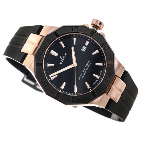 Чоловічий годинник EDOX 53021 37RNCA NIR  Delfin The Original Date