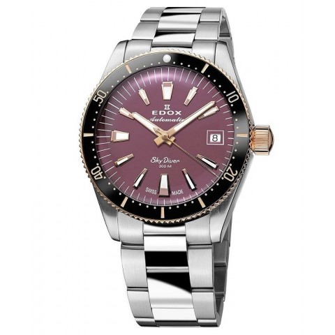 Жіночий годинник EDOX 80131-357RNRM-VIO Skydiver Automatic Lady