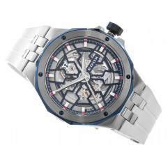 Чоловічий годинник EDOX 85303 357BUCAB BUIRB Delfin Mecano Skeleton