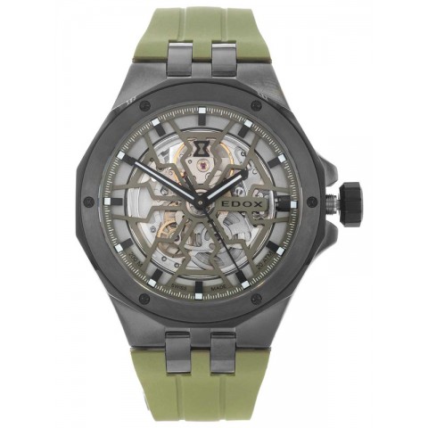 Чоловічий годинник EDOX 85303 357GNCAV VONB Delfin Mecano Skeleton