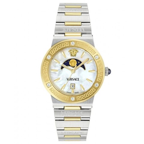 Жіночий годинник VERSACE VE7G00524 Greca Logo Moonphase Diamonds